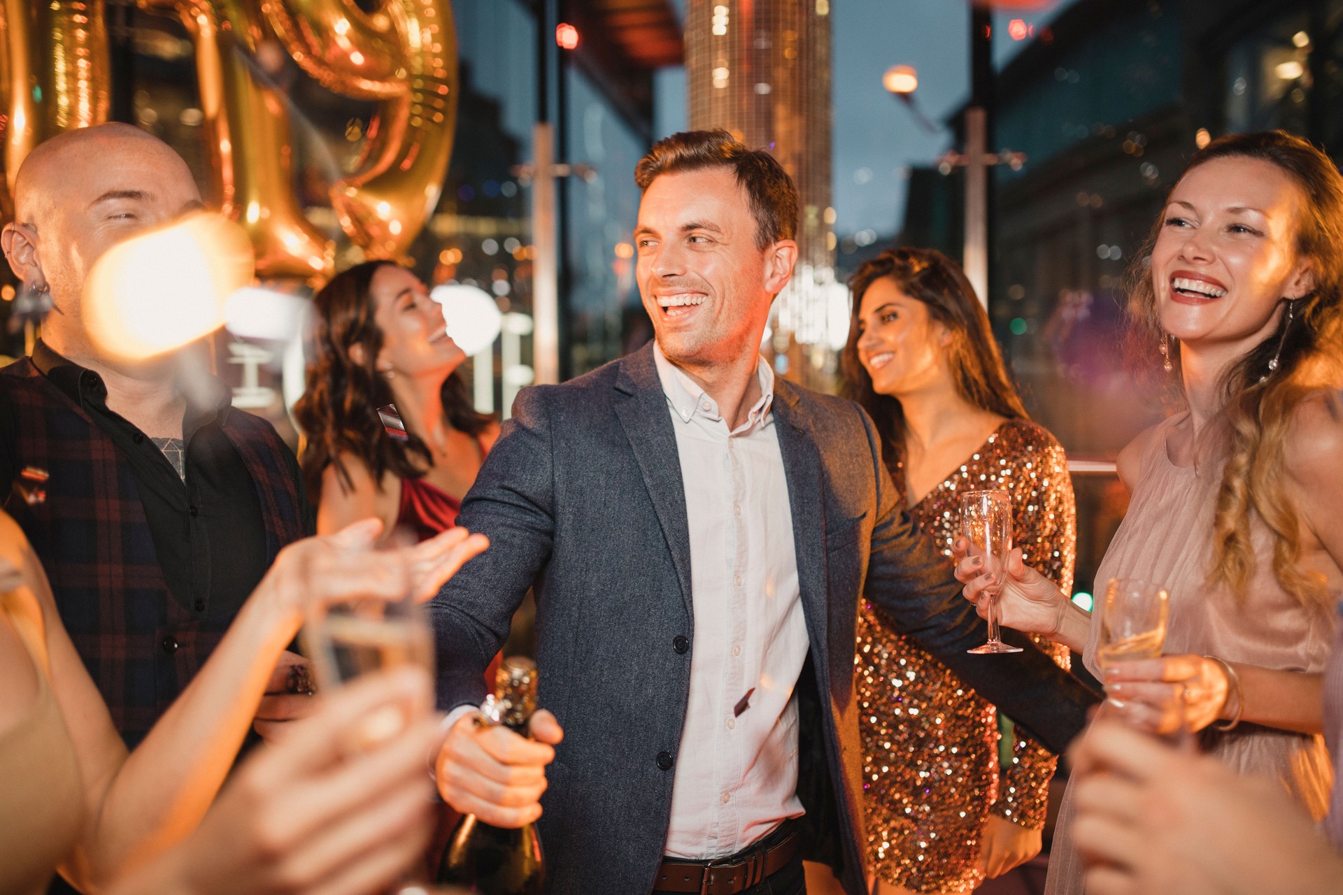 Friends Celebrating an Event in Costa del Sol Friends Celebrating an Event in Costa del Sol